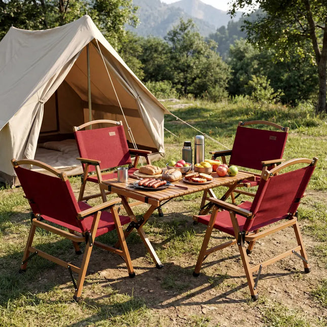 Portable and Lightweight Folding Camping Chair for Patio Picnic Leisure Fishing Travel Beach-Red - Red - Camping
