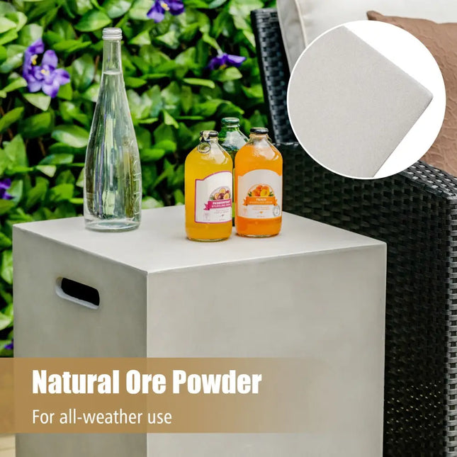 Propane Tank Cover Hideaway Table for Standard 20 Pounds Propane Tank-Gray - Gray - Fire Pit Tables