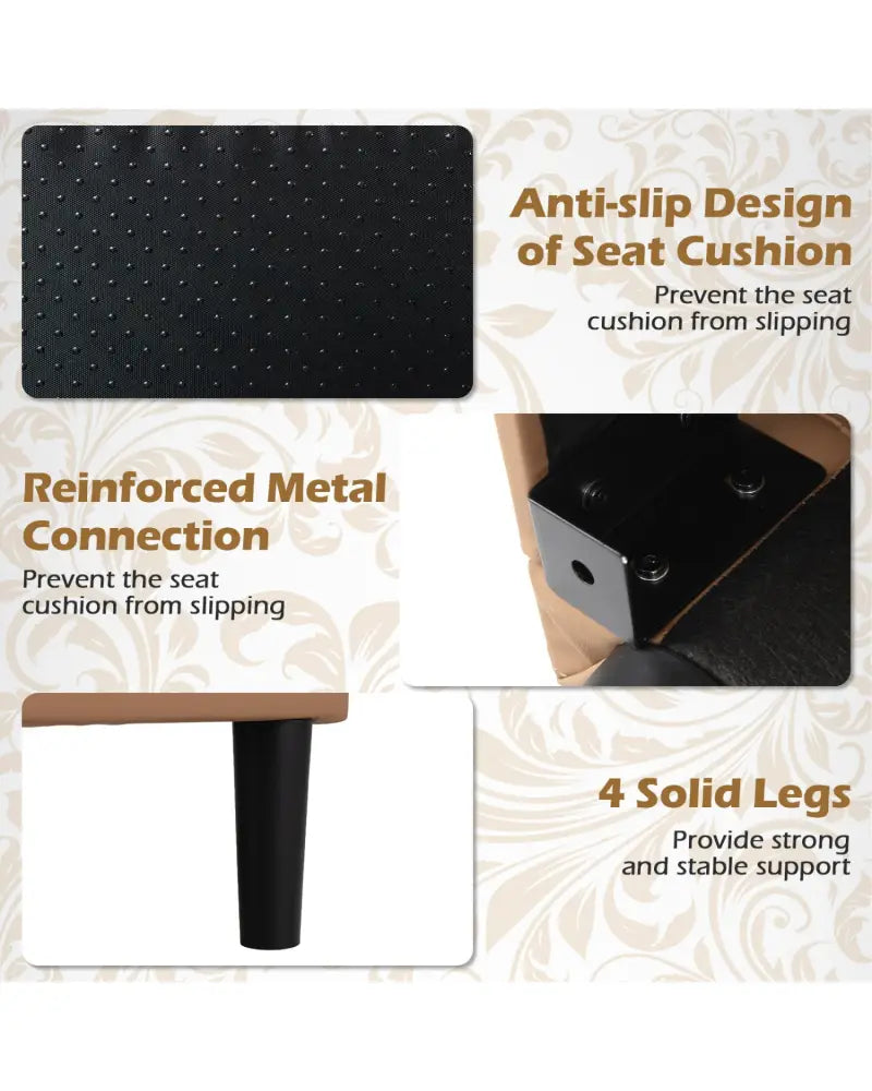 Set of 2 PU Leather Modern Accent Chair with Removable Seat Cushion-Brown - Brown - Accent Chairs