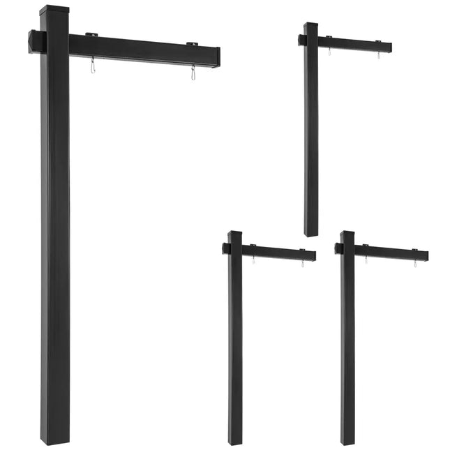 Set of 4 6 Feet Vinyl UPVC Real Estate Realtor Yard Sign Post-Black - Black - Outdoor Decor