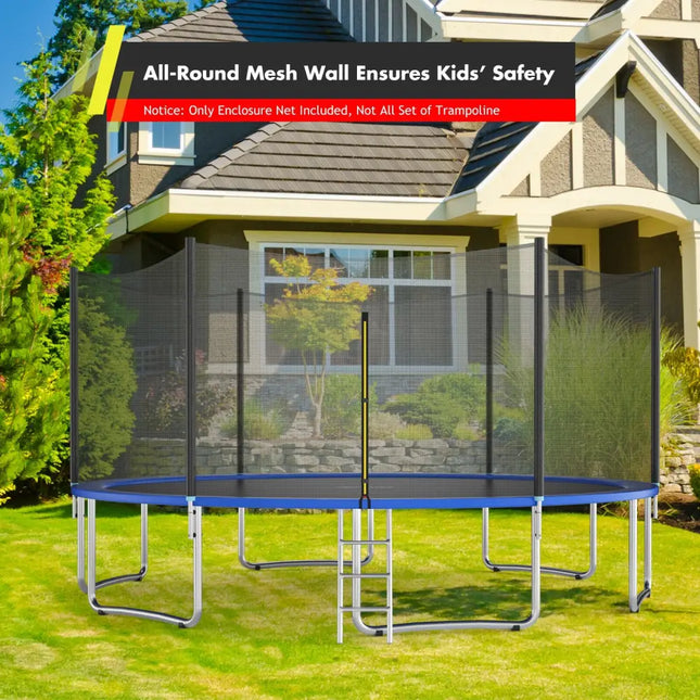 Trampoline Safety Replacement Protection Enclosure Net-15 ft - Black - Outdoor Play