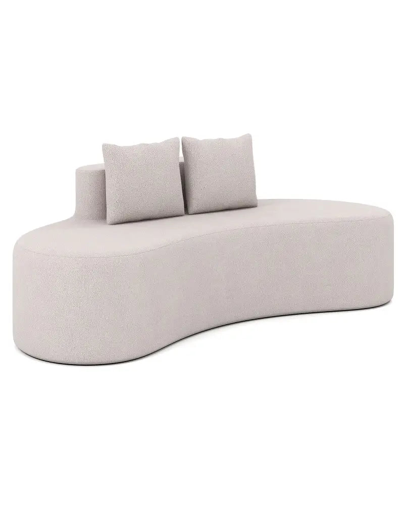 Upholstered Curved Sofa with 2 Cozy Pillows-Gray - Gray - Sofas & Loveseats