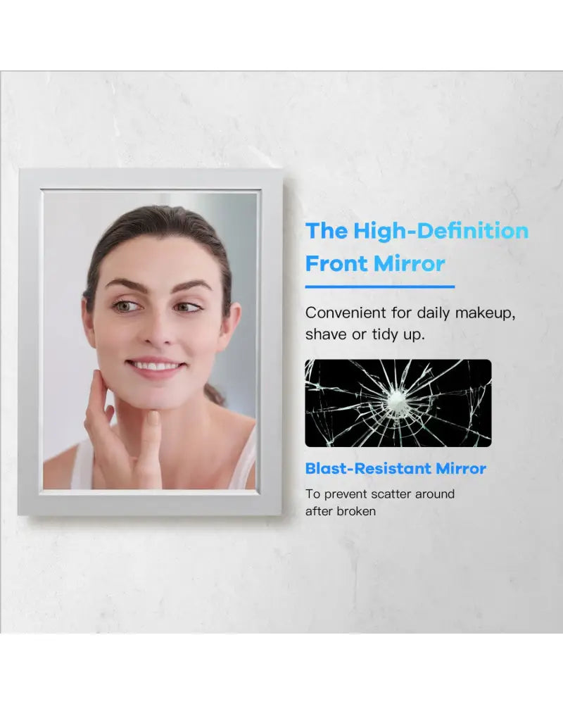 Wall-Mounted Mirrored Medicine Cabinet-Gray - Gray - Wall Cabinets