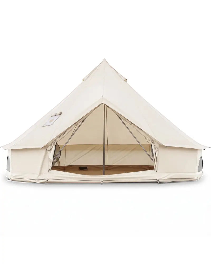 Waterproof Bell Tent with Stove Jack Accommodates and Mesh Windows Doors-S - Tents