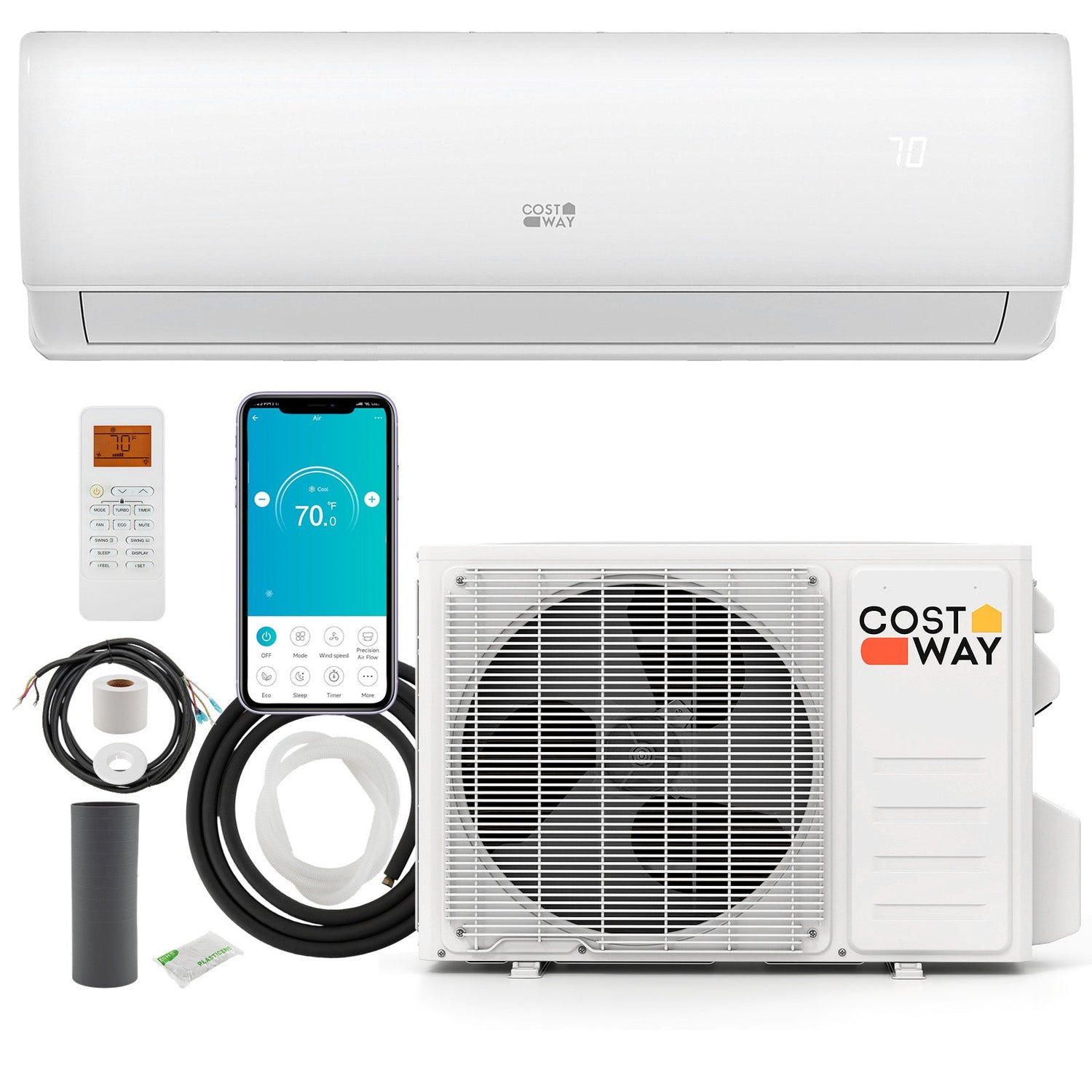 Air conditioners & cooling collection products on display