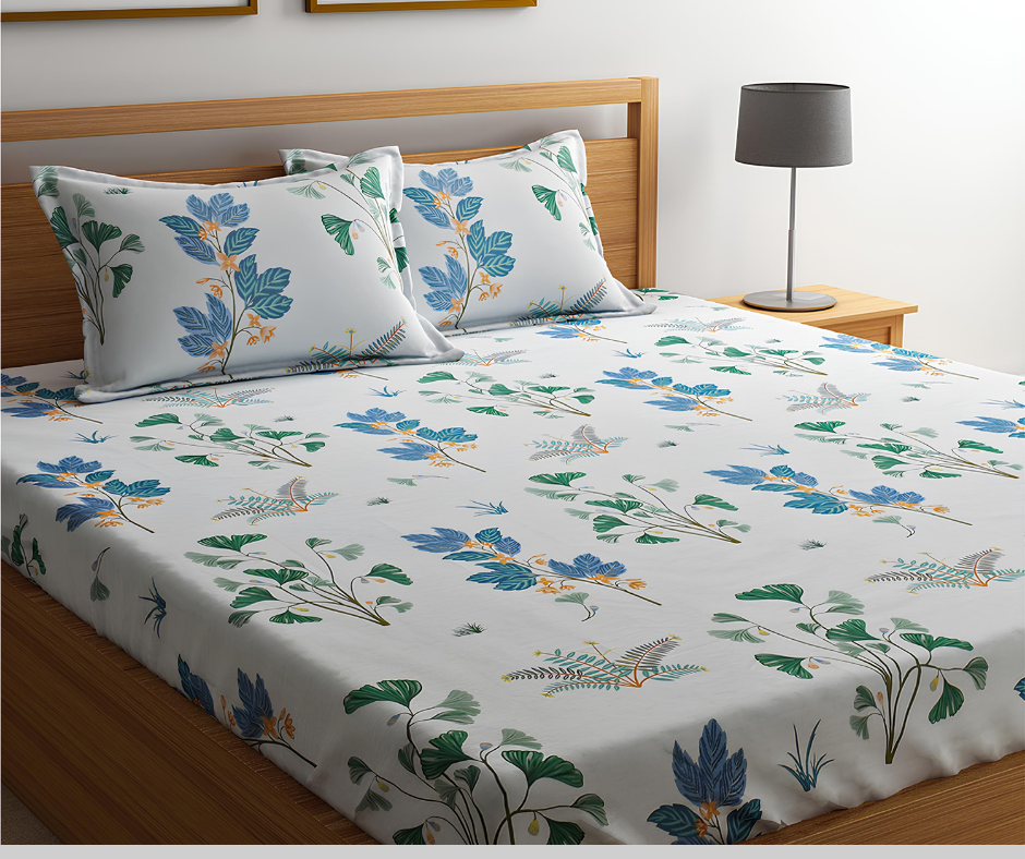 Image of a bed with bed sheets and pillows