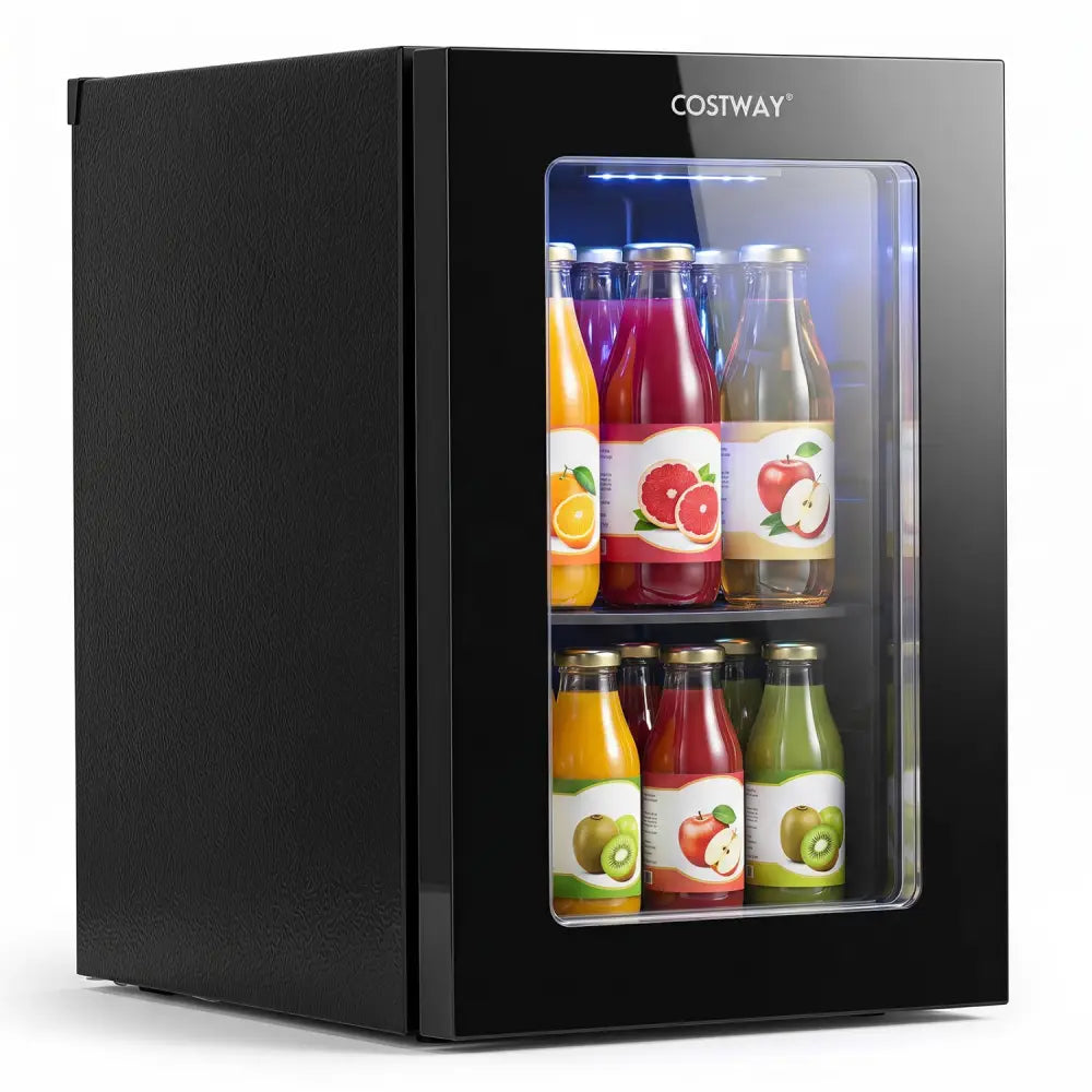 0.6 Cu.Ft Beverage Refrigerator 24 Cans Countertop Mini Fridge-Black - Black - Refrigerators
