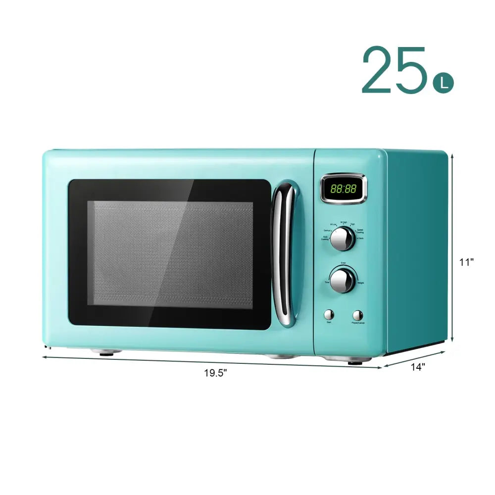 0.9 Cu.ft Retro Countertop Compact Microwave Oven-Green - Green - Toaster Ovens