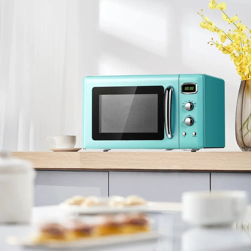 0.9 Cu.ft Retro Countertop Compact Microwave Oven-Green - Green - Toaster Ovens