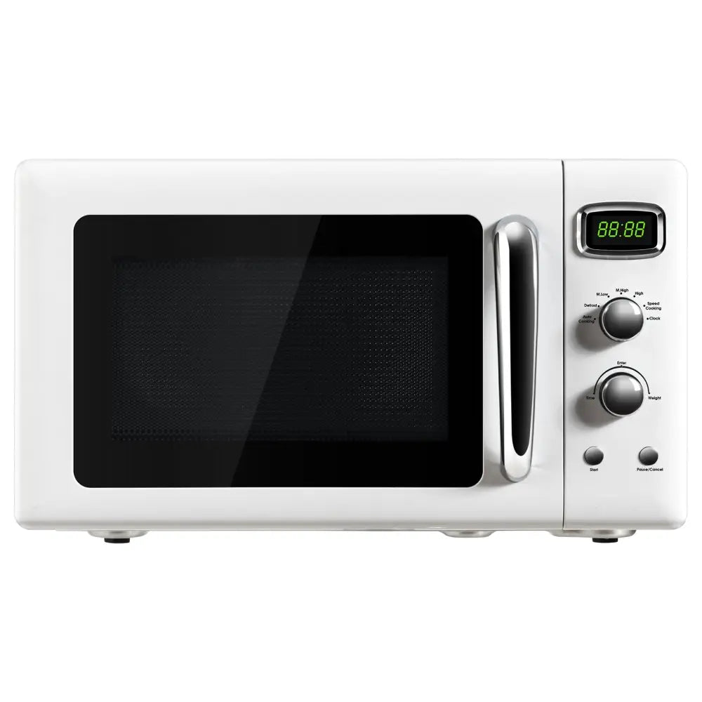 0.9 Cu.ft Retro Countertop Compact Microwave Oven-White - White - Toaster Ovens