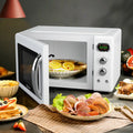 0.9 Cu.ft Retro Countertop Compact Microwave Oven-White - White - Toaster Ovens