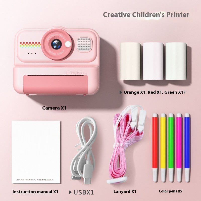 Kids Instant Print Camera HD Photo Video Toy with MP3 & USB Charging Blocks