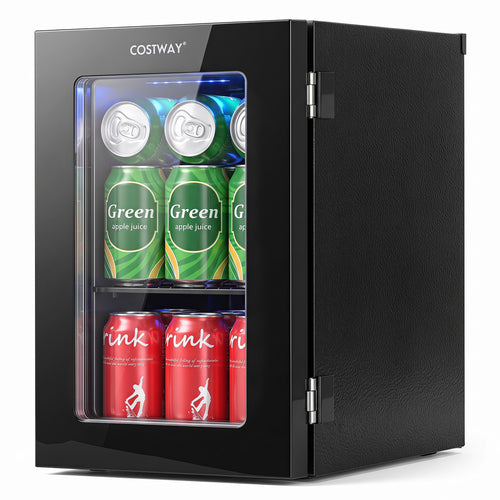 0.6 Cu.Ft Beverage Refrigerator 24 Cans Countertop Mini Fridge-Black