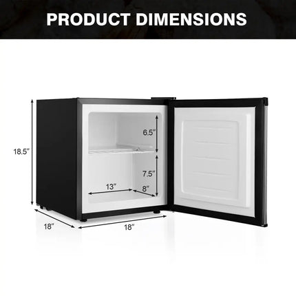 Costway 1.1 cu.ft. compact single door mini upright freezer with a sleek design and adjustable temperature control.