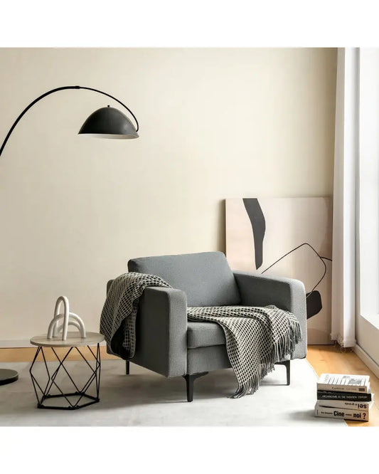 1/2/3/4-Seat Convertible Sectional Sofa with Reversible Ottoman-1-Seat - Gray - Accent Chairs