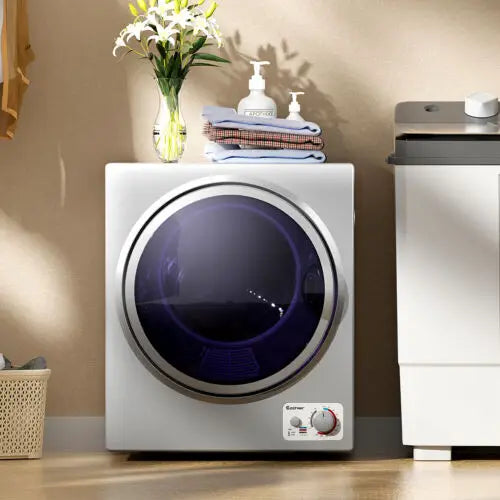 1.5 Cu.ft Clothes Dryer with with Stainless Steel Wall Mount-Silver - Silver - Dryers