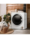 1.5 Cu.ft Clothes Dryer with with Stainless Steel Wall Mount-White - White - Dryers