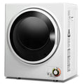Costway 1.5 cu ft white clothes dryer with stainless steel wall mount, compact and efficient for laundry spaces.
