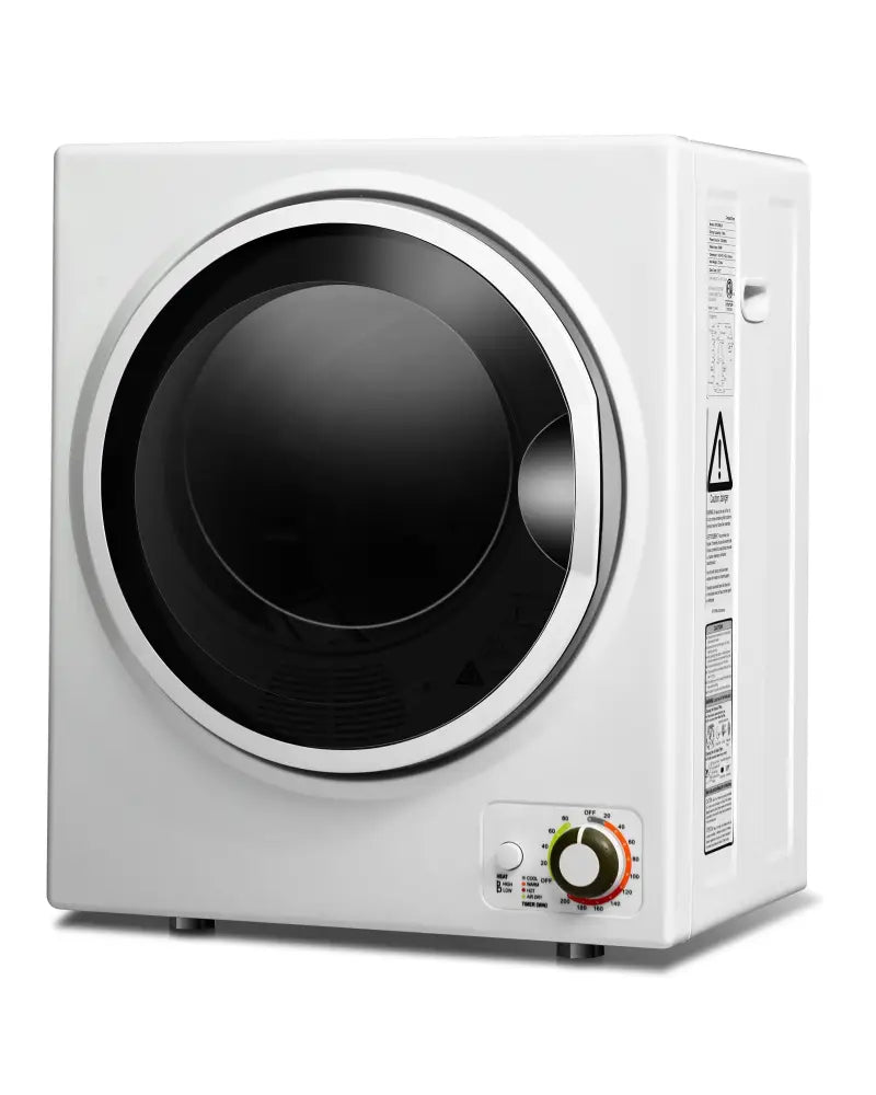 1.5 Cu.ft Clothes Dryer with with Stainless Steel Wall Mount-White - White - Dryers