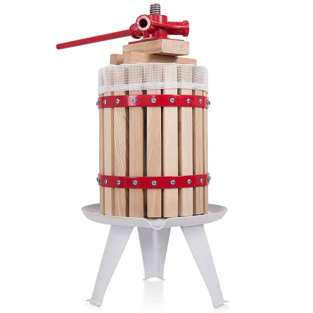 Costway 1.6-gallon fruit wine press for cider and juice making, featuring durable metal construction and a manual pressing mechanism.