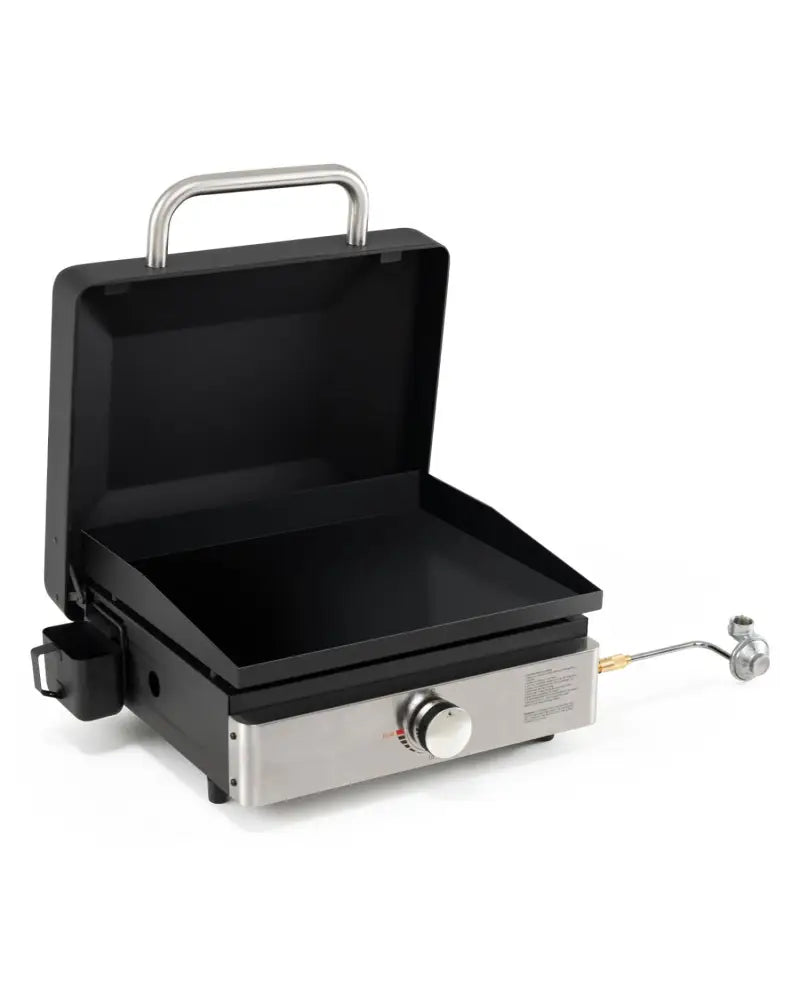 1-Burner Portable Gas Griddle with Lid Non-Stick Ceramic Griddle Plate-Black - Black - Outdoor Grills