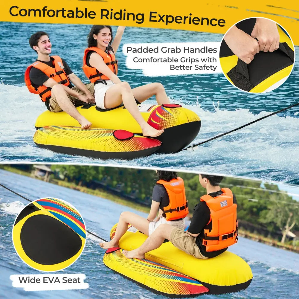 1 or 2 Person Inflatable Towable Tube Banana Boat for Boating - Water Sports