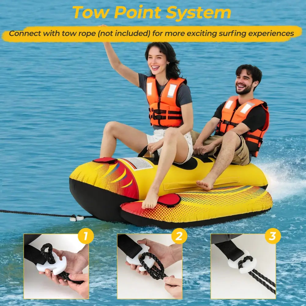 1 or 2 Person Inflatable Towable Tube Banana Boat for Boating - Water Sports