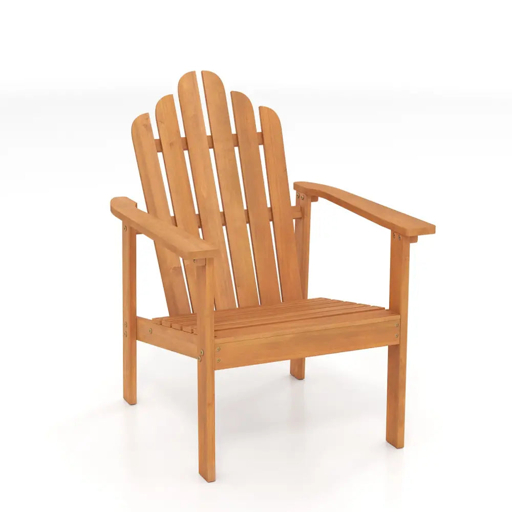 1-Pack Stackable Adirondack Chairs with Solid Acacia Wood for Patio - Adirondack Chairs