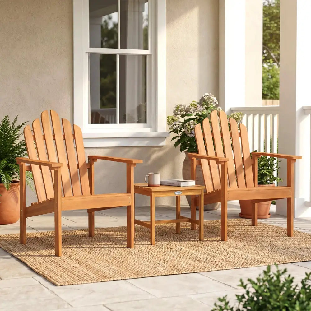 1-Pack Stackable Adirondack Chairs with Solid Acacia Wood for Patio - Adirondack Chairs