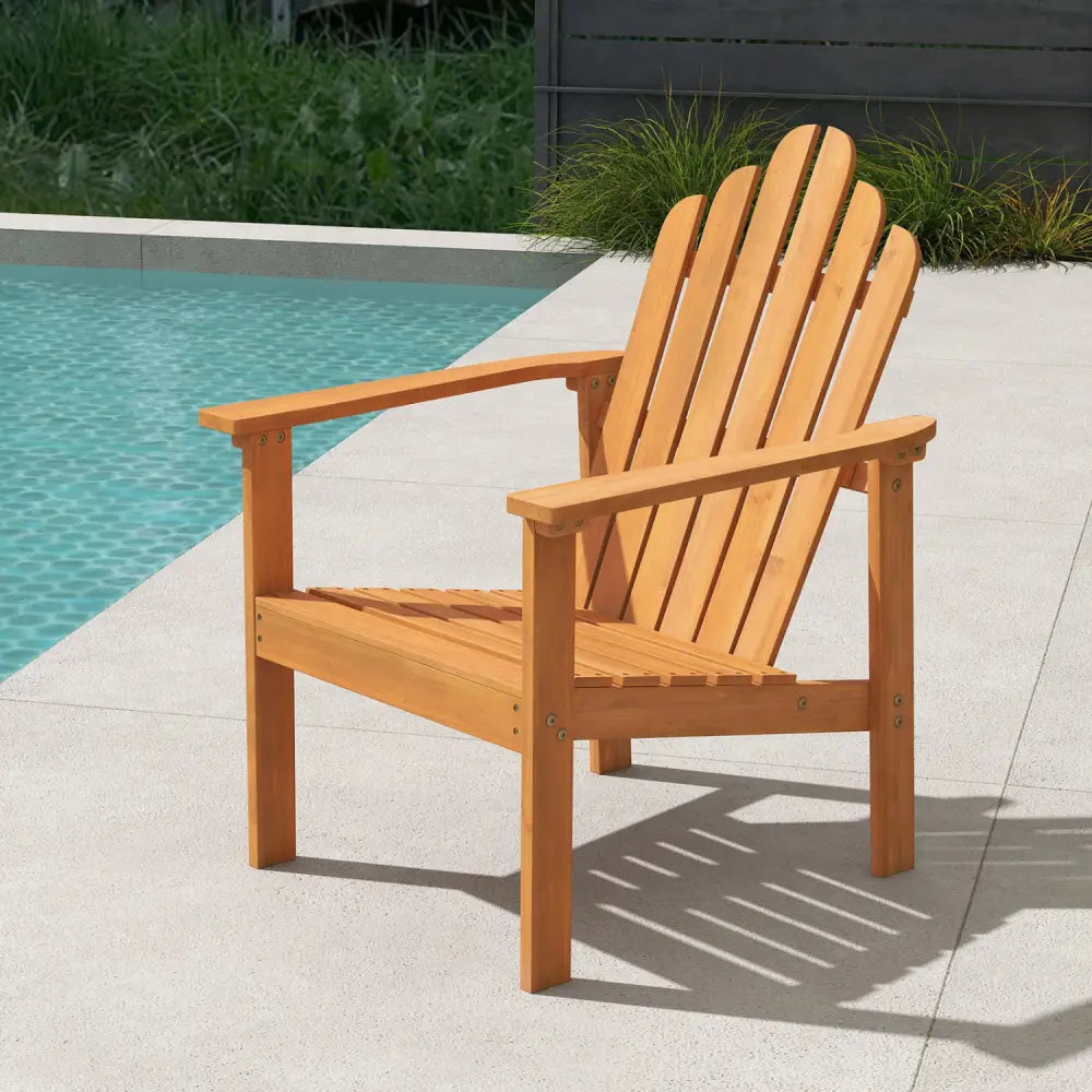1-Pack Stackable Adirondack Chairs with Solid Acacia Wood for Patio - Adirondack Chairs