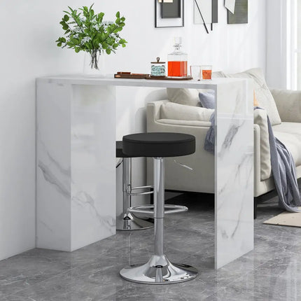 Black adjustable round bar stool with swivel seat and modern design, perfect for pub or kitchen use by Costway.