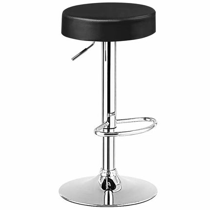 Black adjustable swivel round bar stool with a modern design, featuring a comfortable seat and sturdy base by Costway.