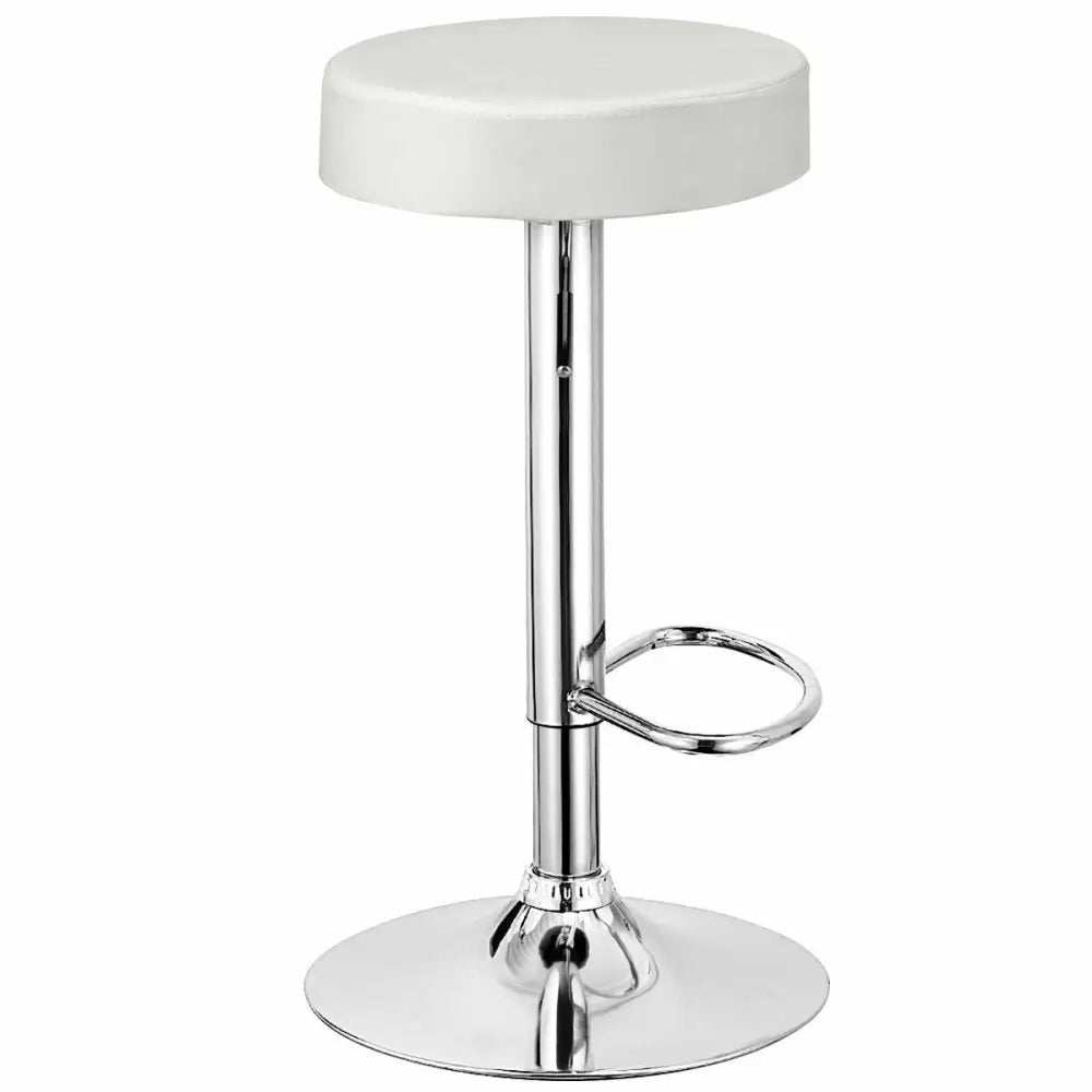 White round bar stool with adjustable height and swivel function, Costway pub chair suitable for bars and kitchens.