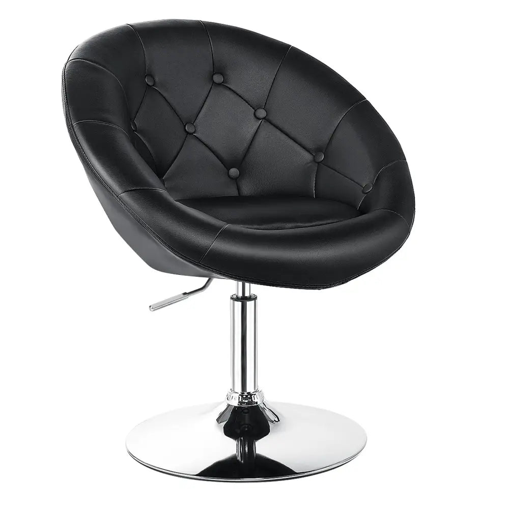1 Piece Adjustable Modern Swivel Round Tufted-Black - Black - Bar Stools