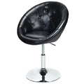 Black adjustable modern swivel round tufted bar stool from Costway with a sleek design and padded seat for comfort.