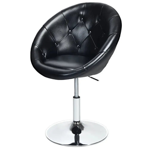 Black adjustable modern swivel round tufted bar stool from Costway with a sleek design and padded seat for comfort.