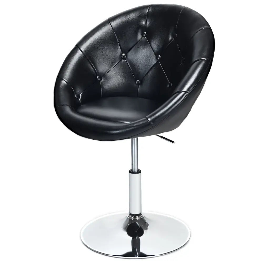 1 Piece Adjustable Modern Swivel Round Tufted-Black - Black - Bar Stools