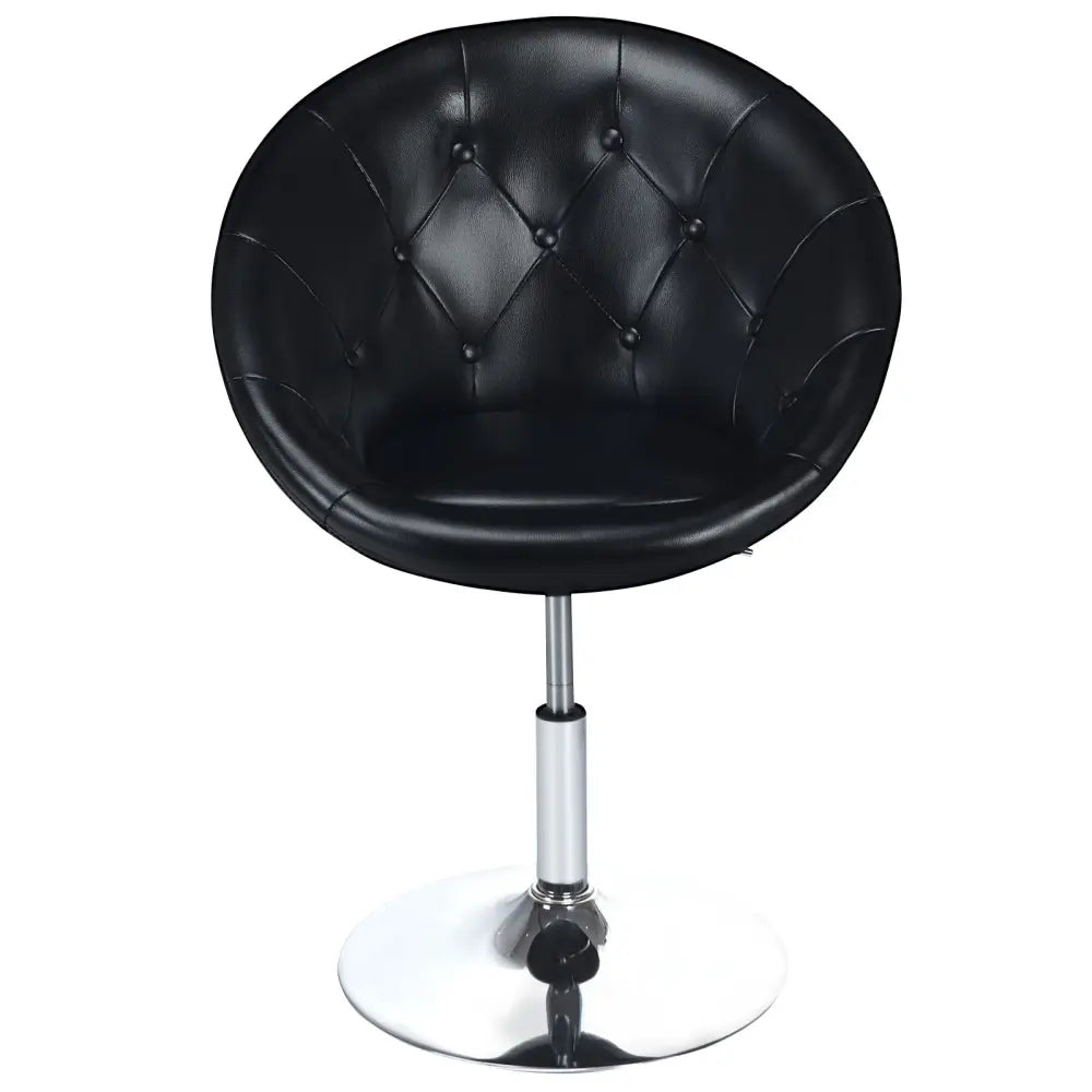 1 Piece Adjustable Modern Swivel Round Tufted-Black - Black - Bar Stools