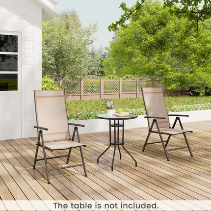 1 Piece Patio Folding Dining Chairs with 7-Level Adjustable High Backrest-Coffee - Coffee - Beach & Lawn Chairs