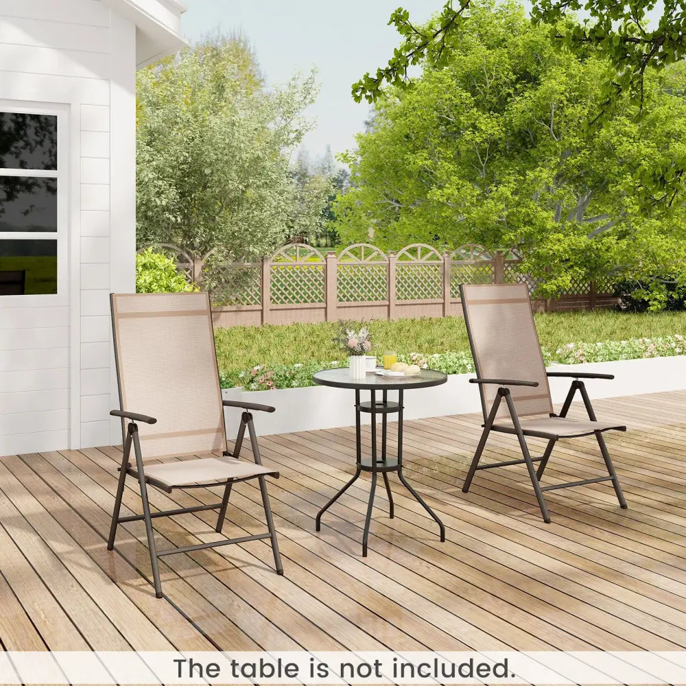 1 Piece Patio Folding Dining Chairs with 7-Level Adjustable High Backrest-Coffee - Coffee - Beach & Lawn Chairs