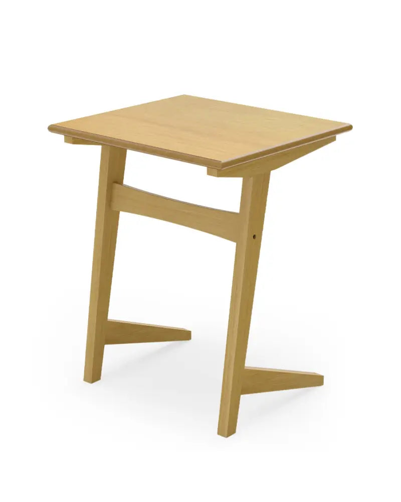 1 Piece Wood Sofa Side Table C-shaped End Table with Wood Veneered Top - Natural - End & Side Tables