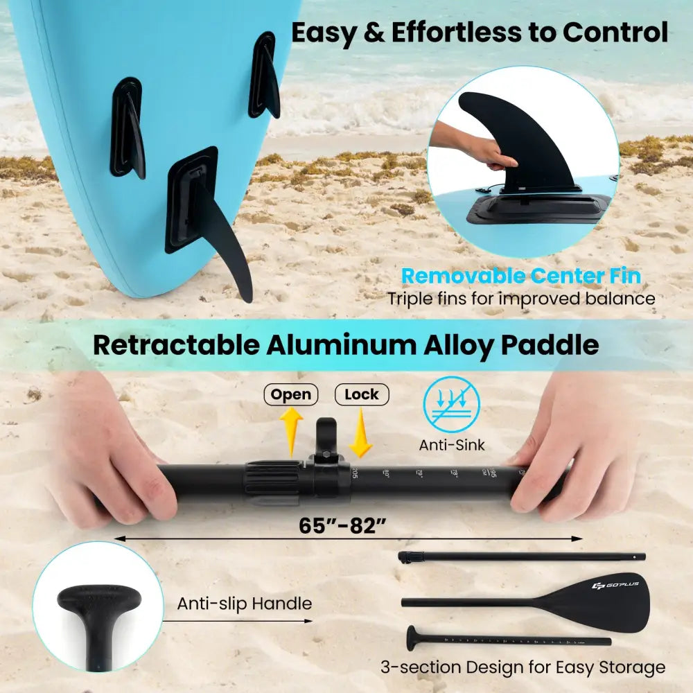 10/11 Feet Inflatable Stand Up Paddle Board with Premium SUP Accessories-L - Surfing