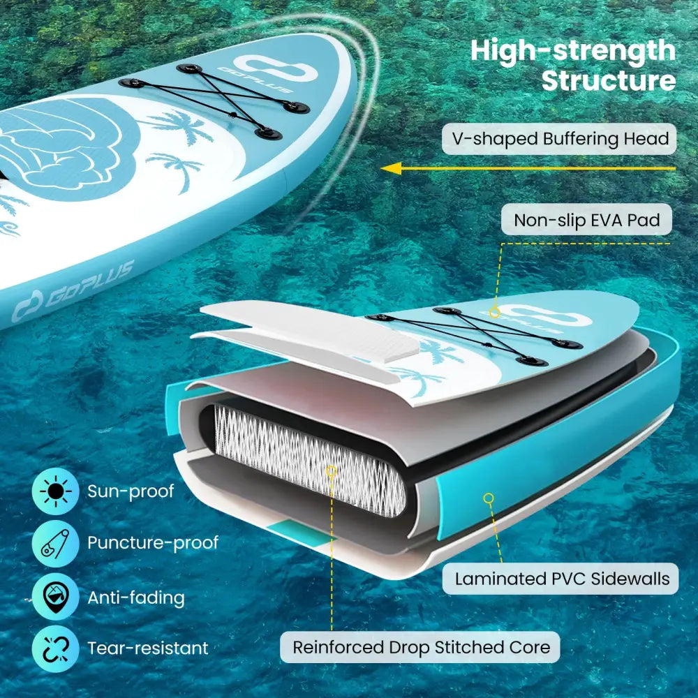 10/11 Feet Inflatable Stand Up Paddle Board with Premium SUP Accessories-L - Surfing