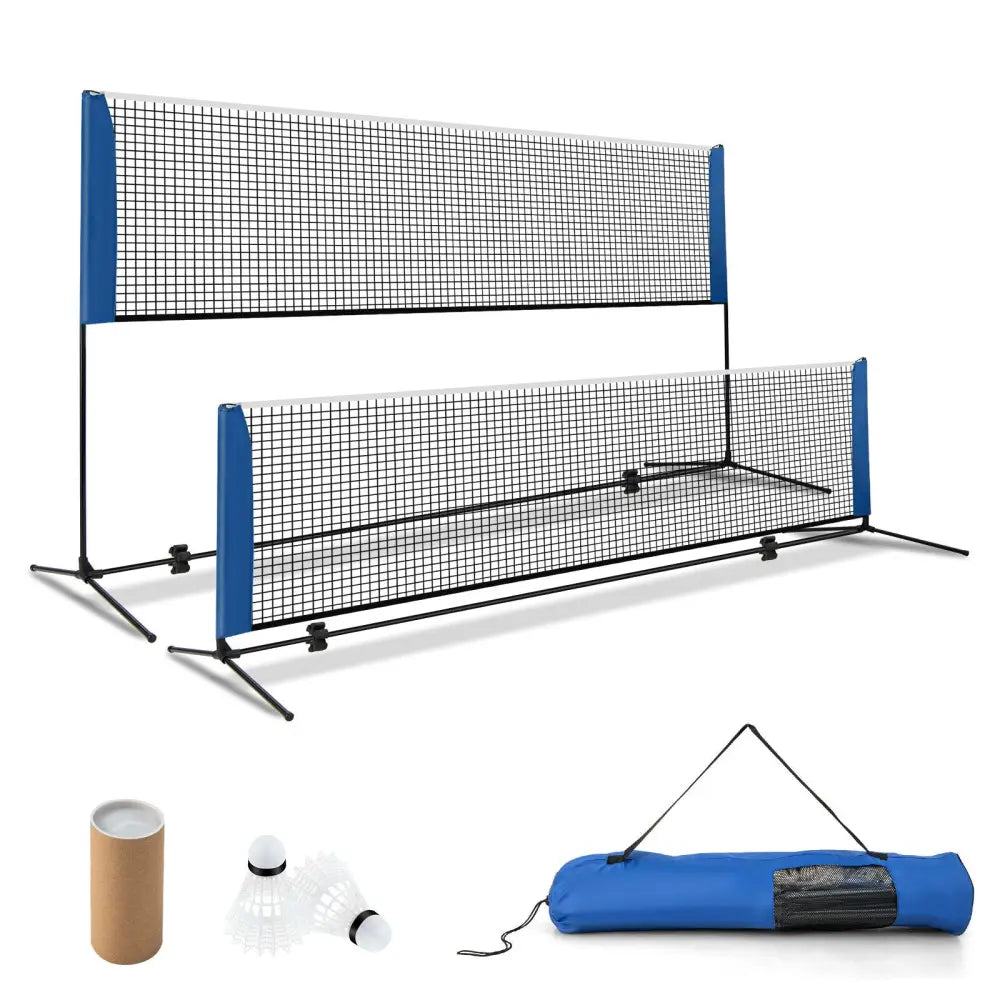 10/14 Feet Adjustable Badminton Net Stand with Portable Carry Bag-10 Feet - Black - Sport Equipments