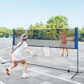 10/14 Feet Adjustable Badminton Net Stand with Portable Carry Bag-10 Feet - Black - Sport Equipments