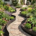 10.5 FT 70 PCS Garden Edging Borders No Dig Interlocking Design for Flower Beds-Black - Black - Raised Garden Beds