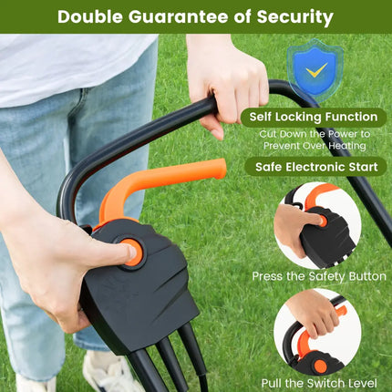 10 AMP 13 Inch Electric Corded Lawn Mower with Collection Box-Black & Green - Blue & Green - Lawn Care Tools