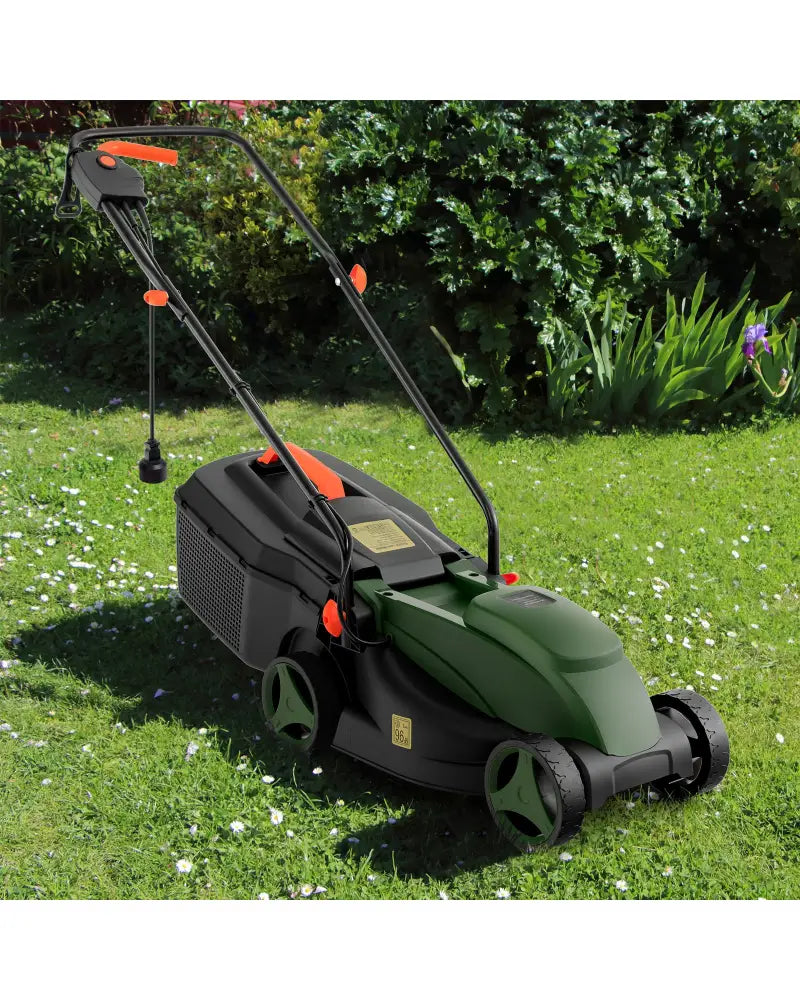 10 AMP 13 Inch Electric Corded Lawn Mower with Collection Box-Black & Green - Blue & Green - Lawn Care Tools