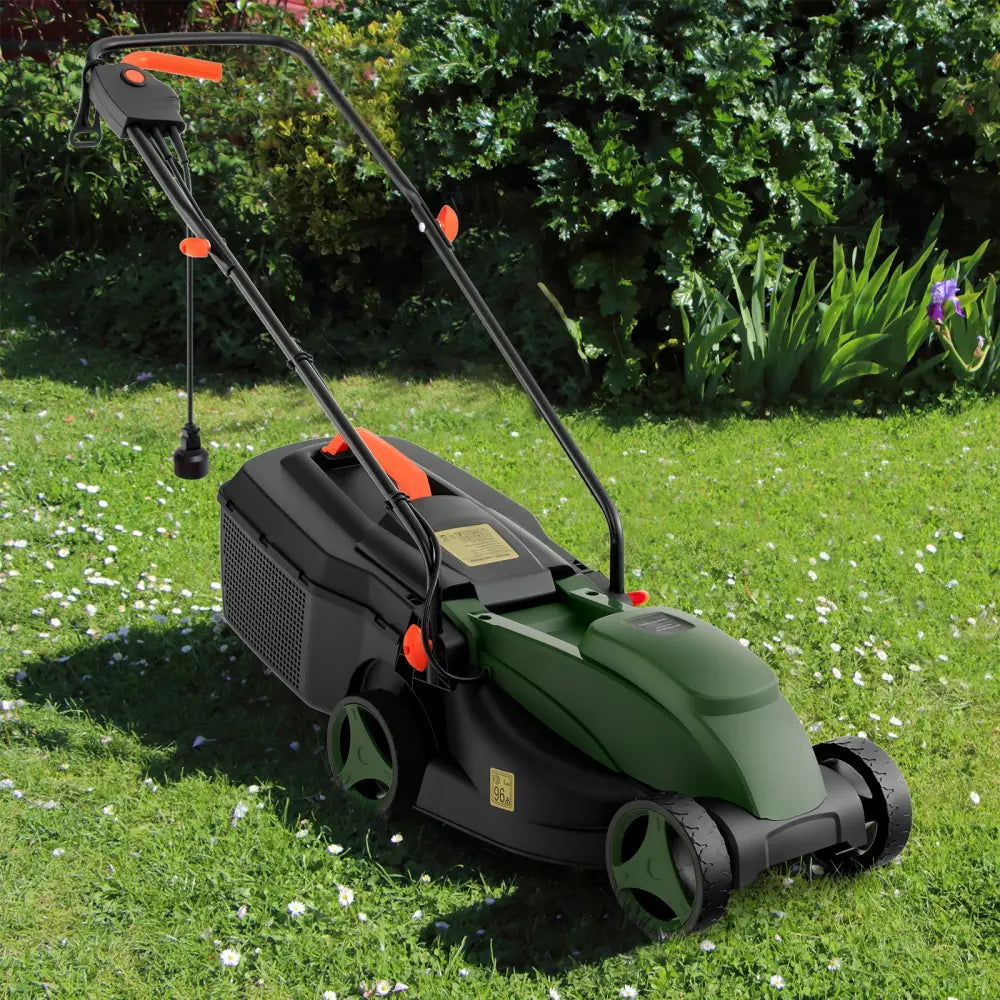 10 AMP 13 Inch Electric Corded Lawn Mower with Collection Box-Black & Green - Blue & Green - Lawn Care Tools