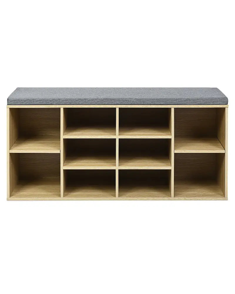 10-Cube Organizer Entryway Padded Shoe Storage Bench-Beige - Beige - Shoe Racks & Storage Benches